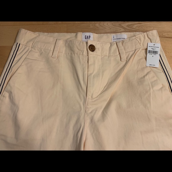 NWT GAP Girlfriend Chino XS Pant Yellow w/ Stripe - Picture 4 of 8